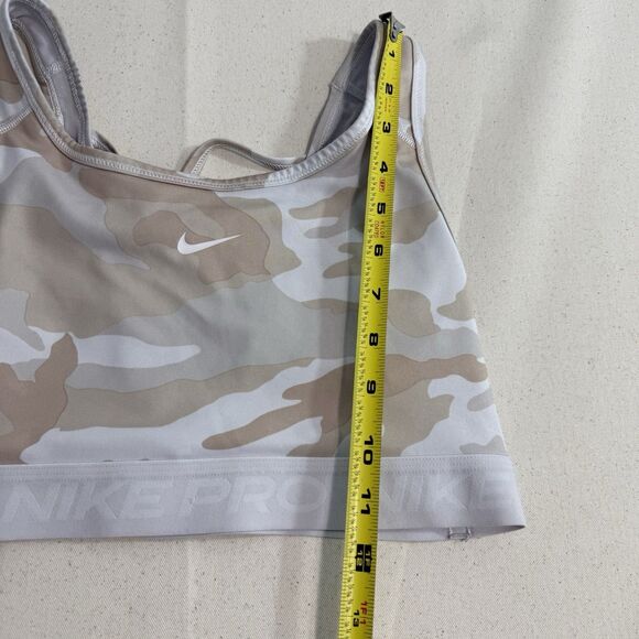 Nike Sports Bra Women Sz M Camo Dri Fit Pro Cross Back Mesh Top Scoop Neck Top - Picture 4 of 6